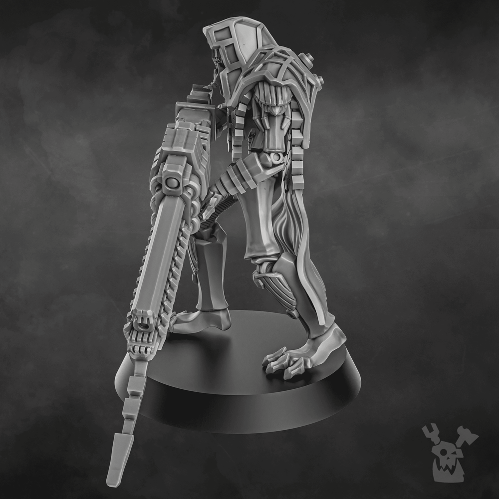 Necro Sniper Squad, proxy miniature, 28mm heroic scale unpainted resin, view 8