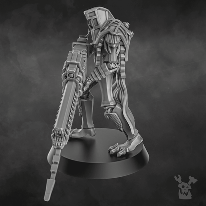 Necro Sniper Squad, proxy miniature, 28mm heroic scale unpainted resin, view 8