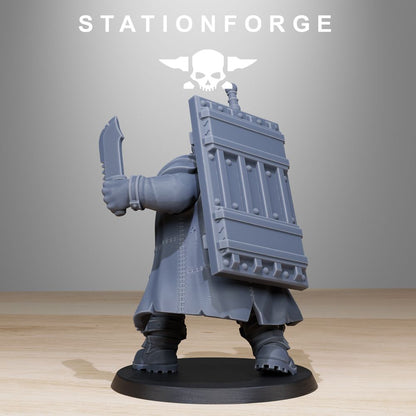 Grim Guard Mutantstein, Imperial Army proxy miniature, infantry, 28mm heroic scale unpainted resin, view 3