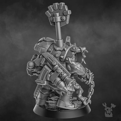 Orks Zargok Da Hogmasta, proxy miniature, 28mm heroic scale unpainted resin, view 3