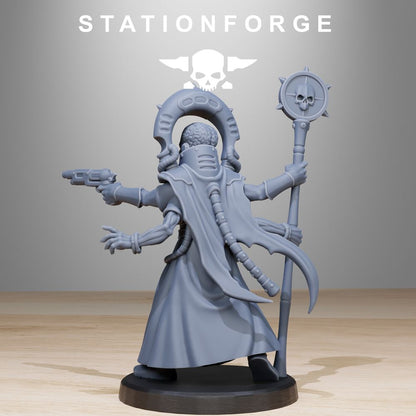 Xentari Cultist, Bio Swarm proxy miniature, 28mm heroic scale unpainted resin, view 3
