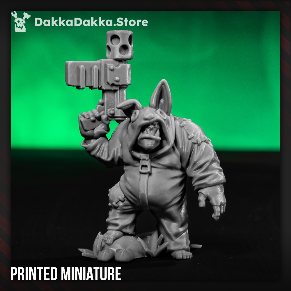 Orkbubu Labubork, Orks proxy miniature, 28mm heroic scale unpainted resin, view 3