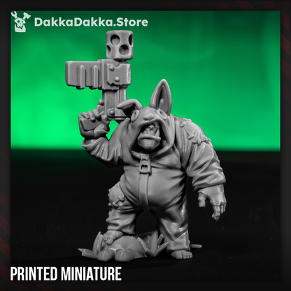 Orkbubu Labubork, Orks proxy miniature, 28mm heroic scale unpainted resin, view 3
