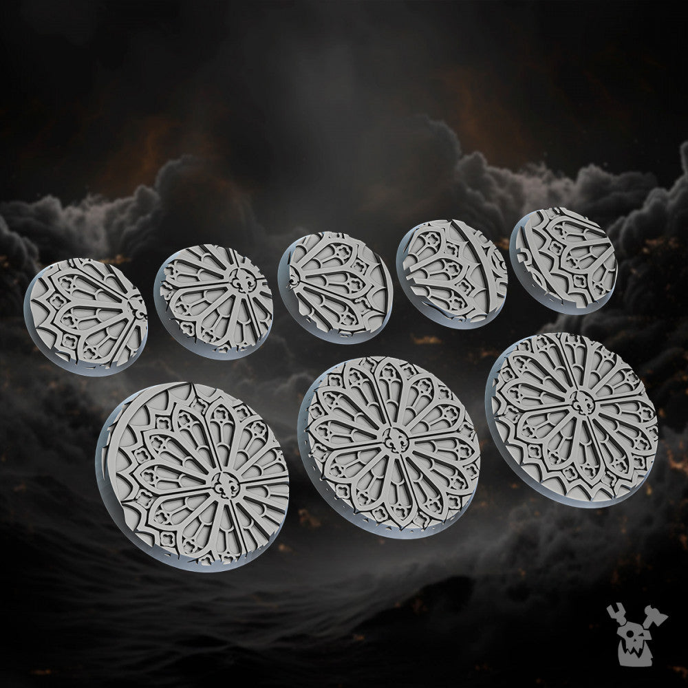 Battle Sisters Bases, resin conversion bits, 28mm heroic scale unpainted resin, view 2