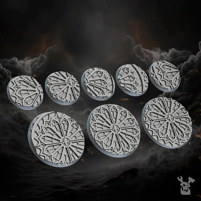 Battle Sisters Bases, resin conversion bits, 28mm heroic scale unpainted resin, view 2
