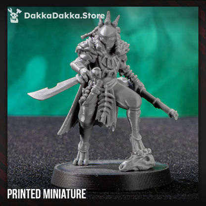 Tuai Mar-Duk Tribe Warrior, proxy miniature, infantry, 28mm heroic scale unpainted resin, view 3