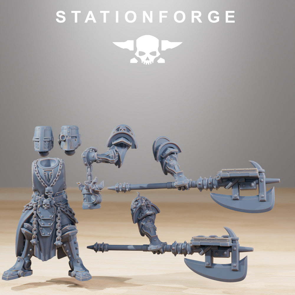 Tech Priests Leader, 28mm heroic scale unpainted resin, view 3