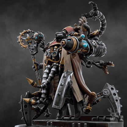 Machine Cult Kardinal, Tech Priests proxy miniature, 28mm heroic scale unpainted resin, view 10