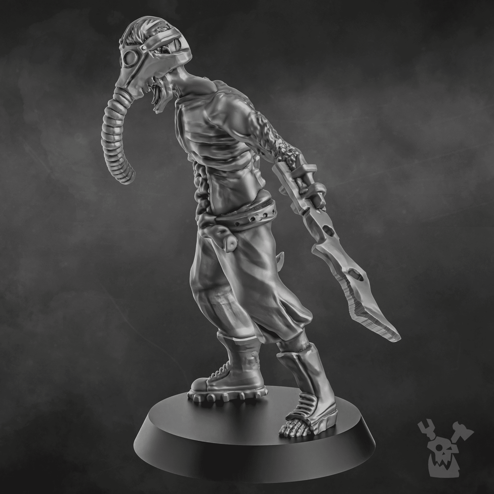 Plague Knights Zombie Slaughterer, proxy miniature, 28mm heroic scale unpainted resin