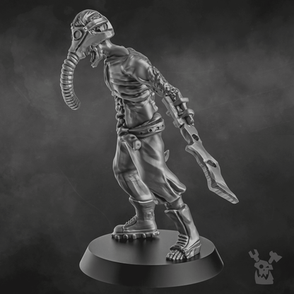 Plague Knights Zombie Slaughterer, proxy miniature, 28mm heroic scale unpainted resin