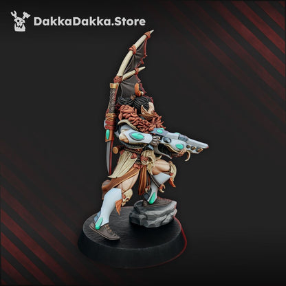 Eldar Warrior, proxy miniature, infantry, 28mm heroic scale unpainted resin, view 3