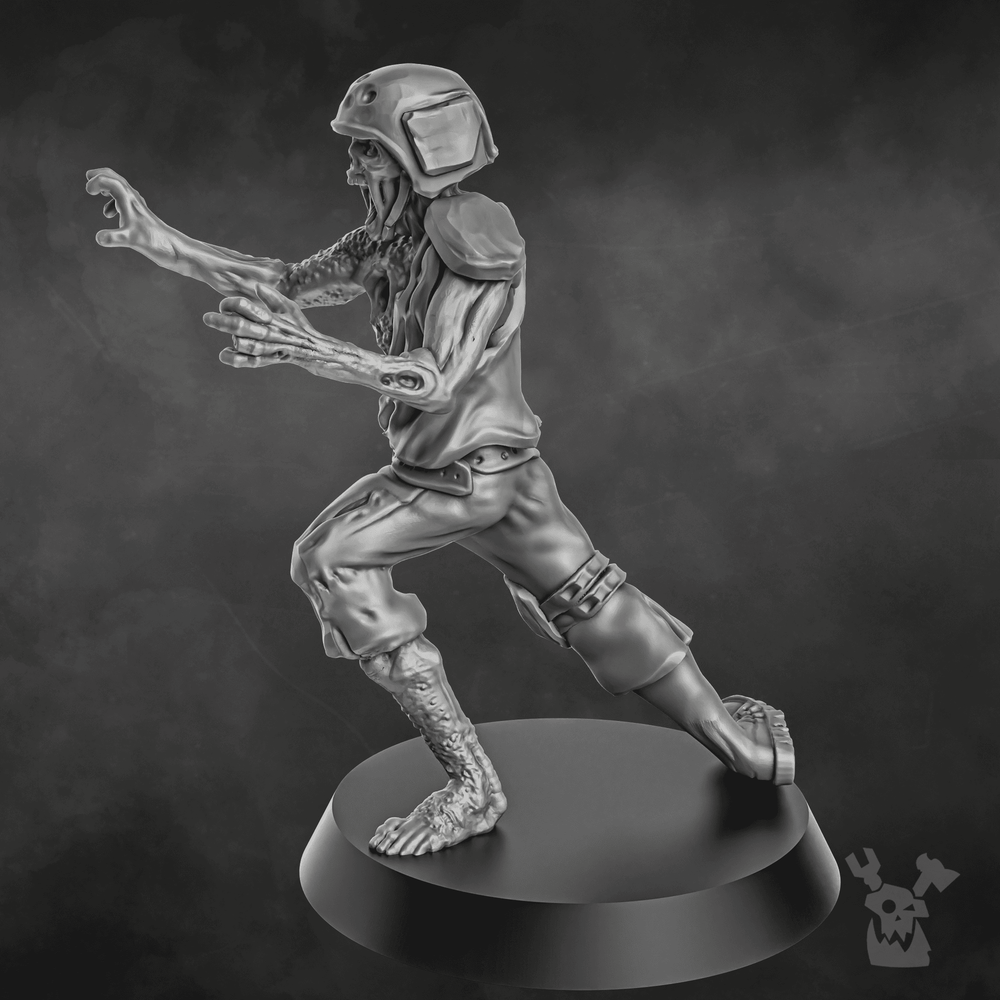 Plague Knights Zombie, proxy miniature, 28mm heroic scale unpainted resin, view 6