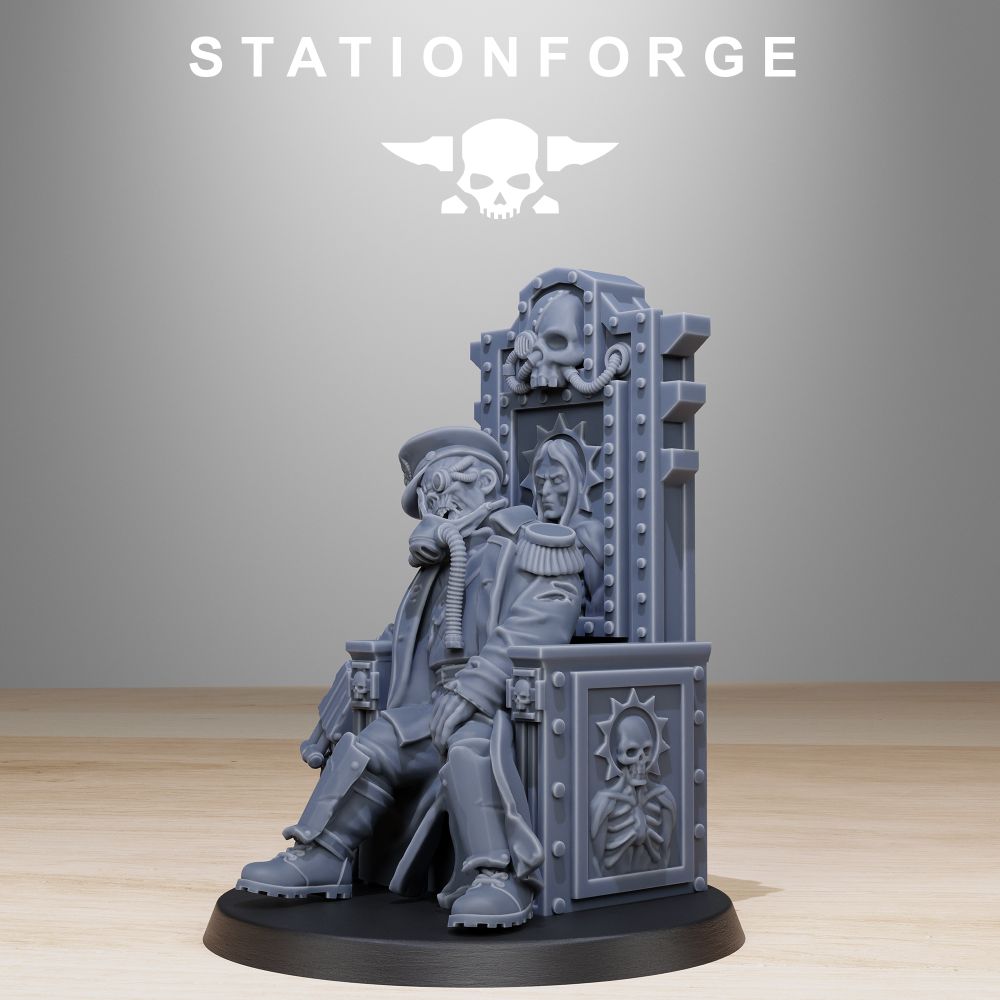 Grim Guard The Fallen Officer, Imperial Army proxy miniature, infantry, 28mm heroic scale unpainted resin, view 3
