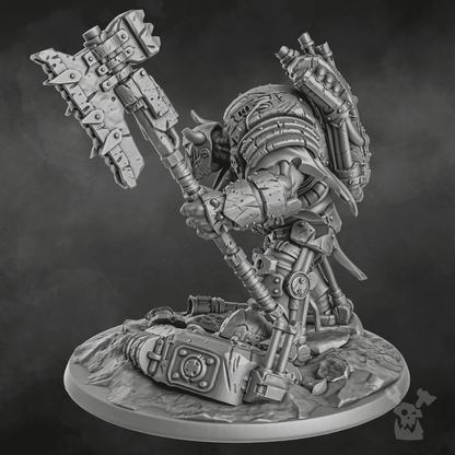 Orks Bullwar Boss, proxy miniature, character, 28mm heroic scale unpainted resin, view 8