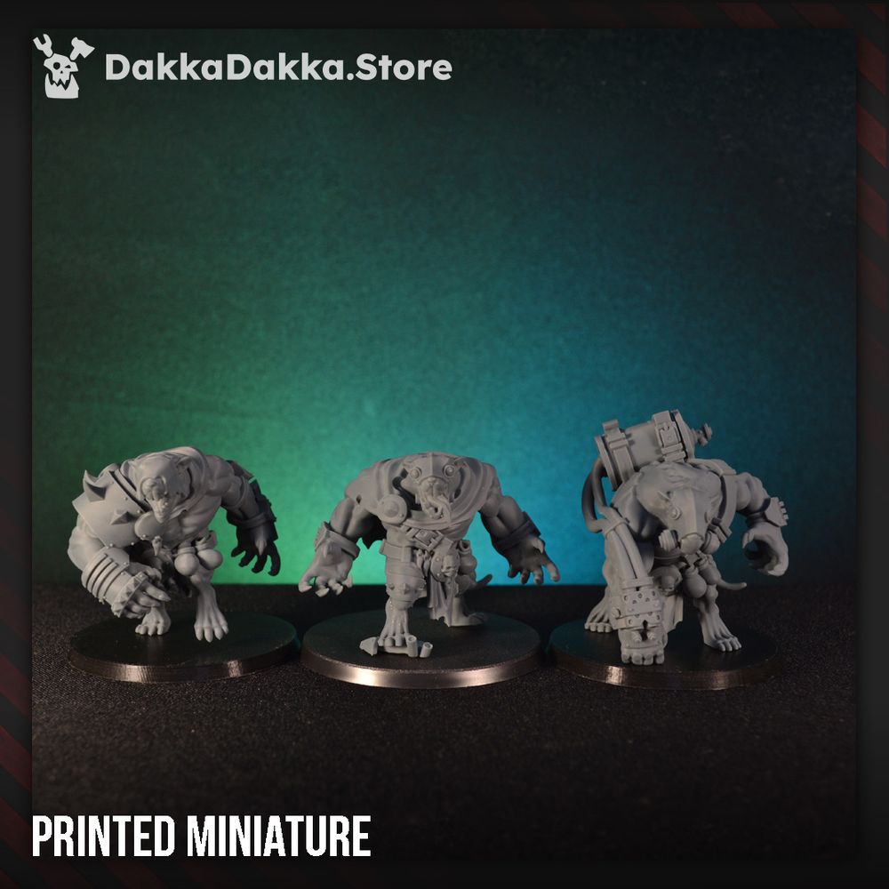Tech Priests Big Miners, 28mm heroic scale unpainted resin, view 3