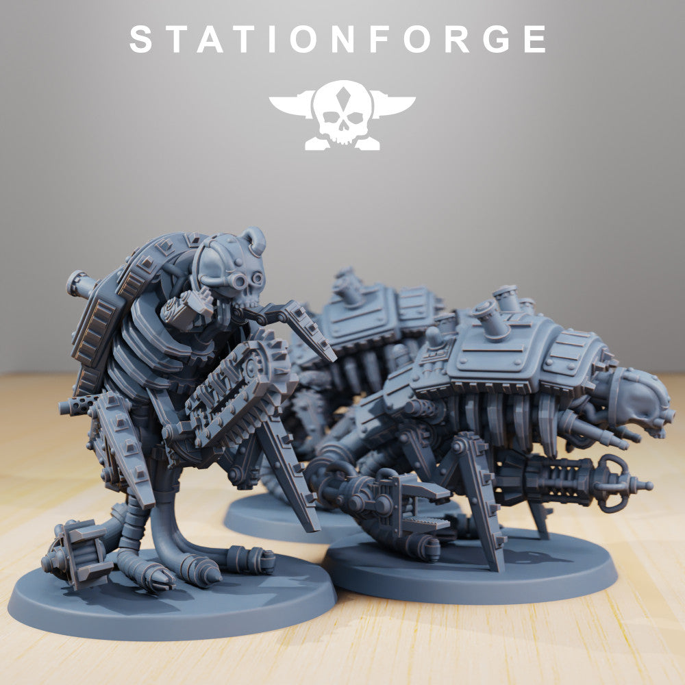 Tech Priests Scavenger Assassinators (3 Units), 28mm heroic scale unpainted resin, view 3