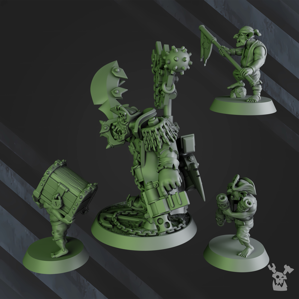 Orks Kapn Blaaady Beard, proxy miniature, 28mm heroic scale unpainted resin, view 5