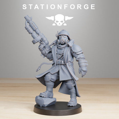 Imperial Army Grim Guard Scorchers Officers (2 Units), 28mm heroic scale unpainted resin, view 3