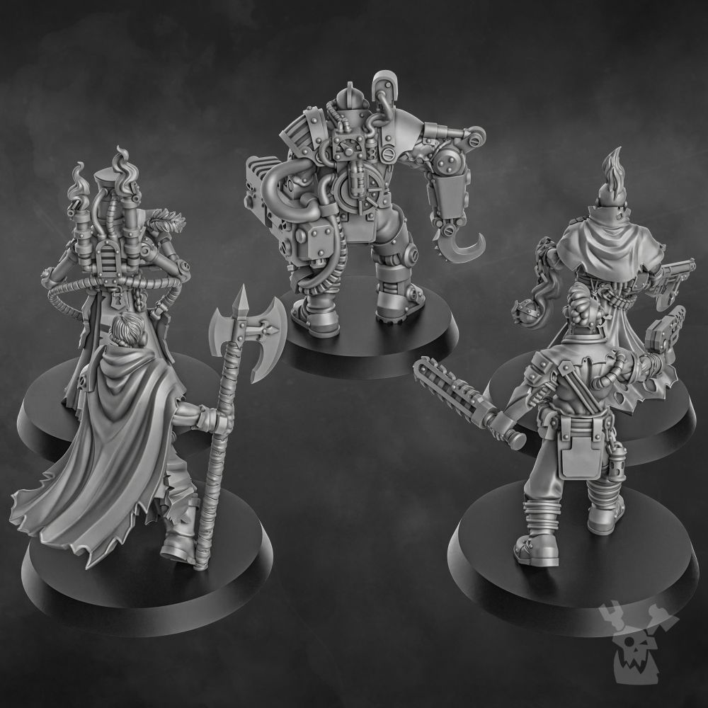 Holy Department Of Heretical Investigations V2, Inquisition proxy miniature, 28mm heroic scale unpainted resin, view 4