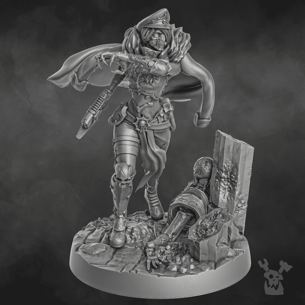 Imperial Army Blood Commissar, 28mm heroic scale unpainted resin, view 6