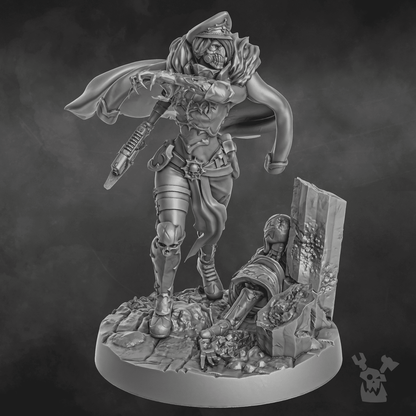 Imperial Army Blood Commissar, 28mm heroic scale unpainted resin, view 6