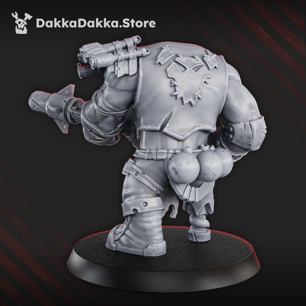 Orks Boombo Boy, proxy miniature, 28mm heroic scale unpainted resin, view 2