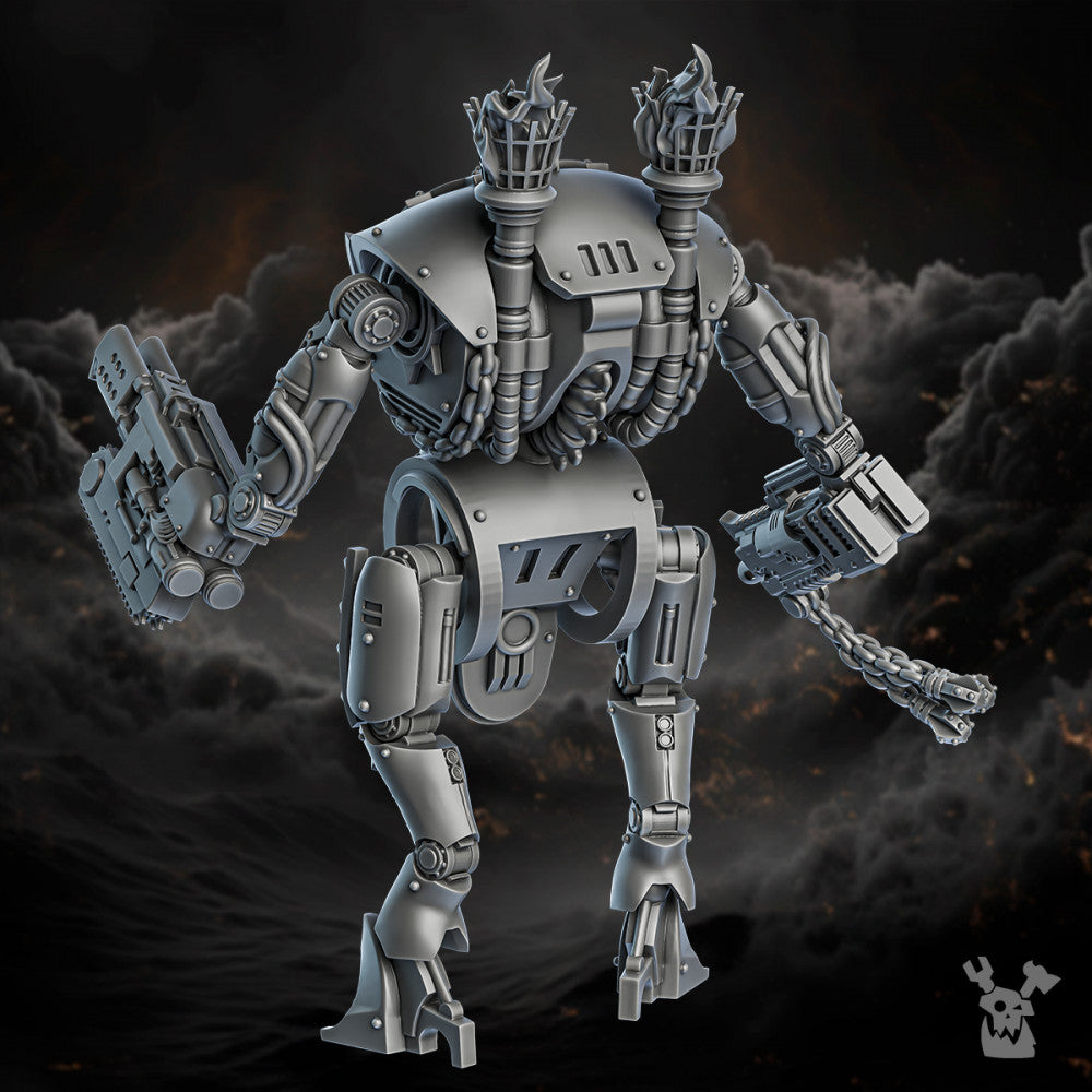 Battle Sisters Ironpain Engine, proxy miniature, 28mm heroic scale unpainted resin, view 2