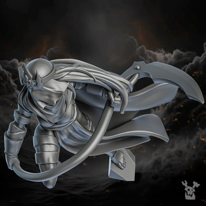 Battle Sisters Assassin Sister, proxy miniature, scout, 28mm heroic scale unpainted resin, view 2