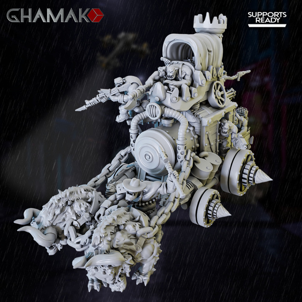 Orks Thomas N Ty Crazy Train, proxy miniature, 28mm heroic scale unpainted resin