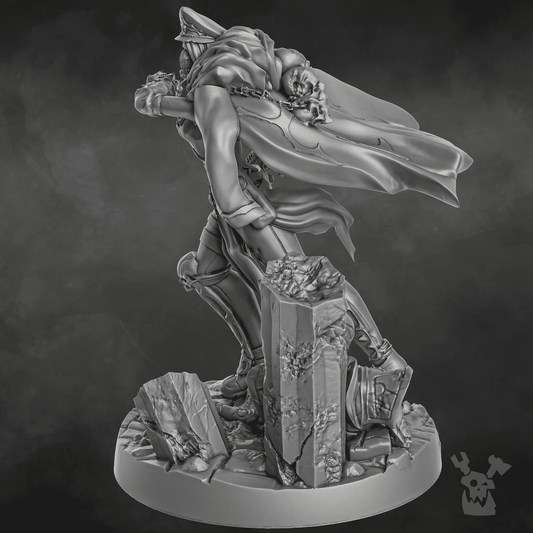 Imperial Army Blood Commissar, 28mm heroic scale unpainted resin, view 2