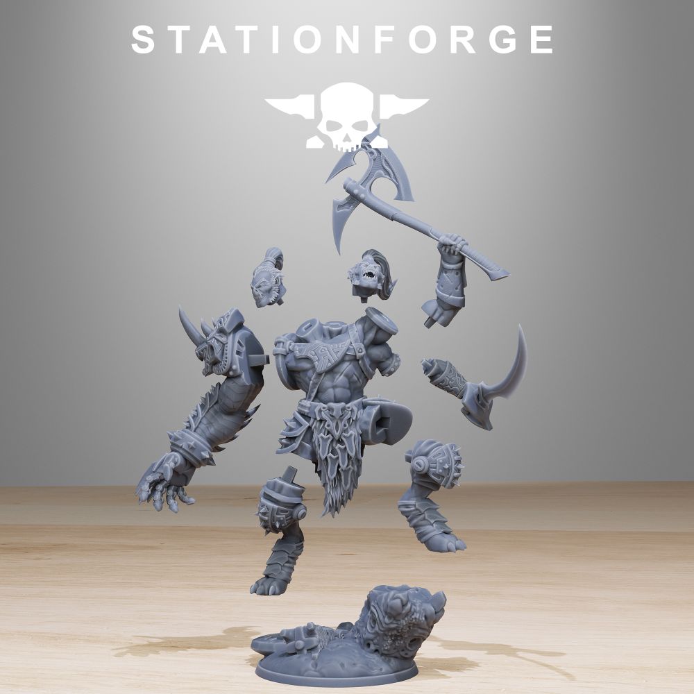 Dark Space Knights Gladiator, proxy miniature, 28mm heroic scale unpainted resin, view 4