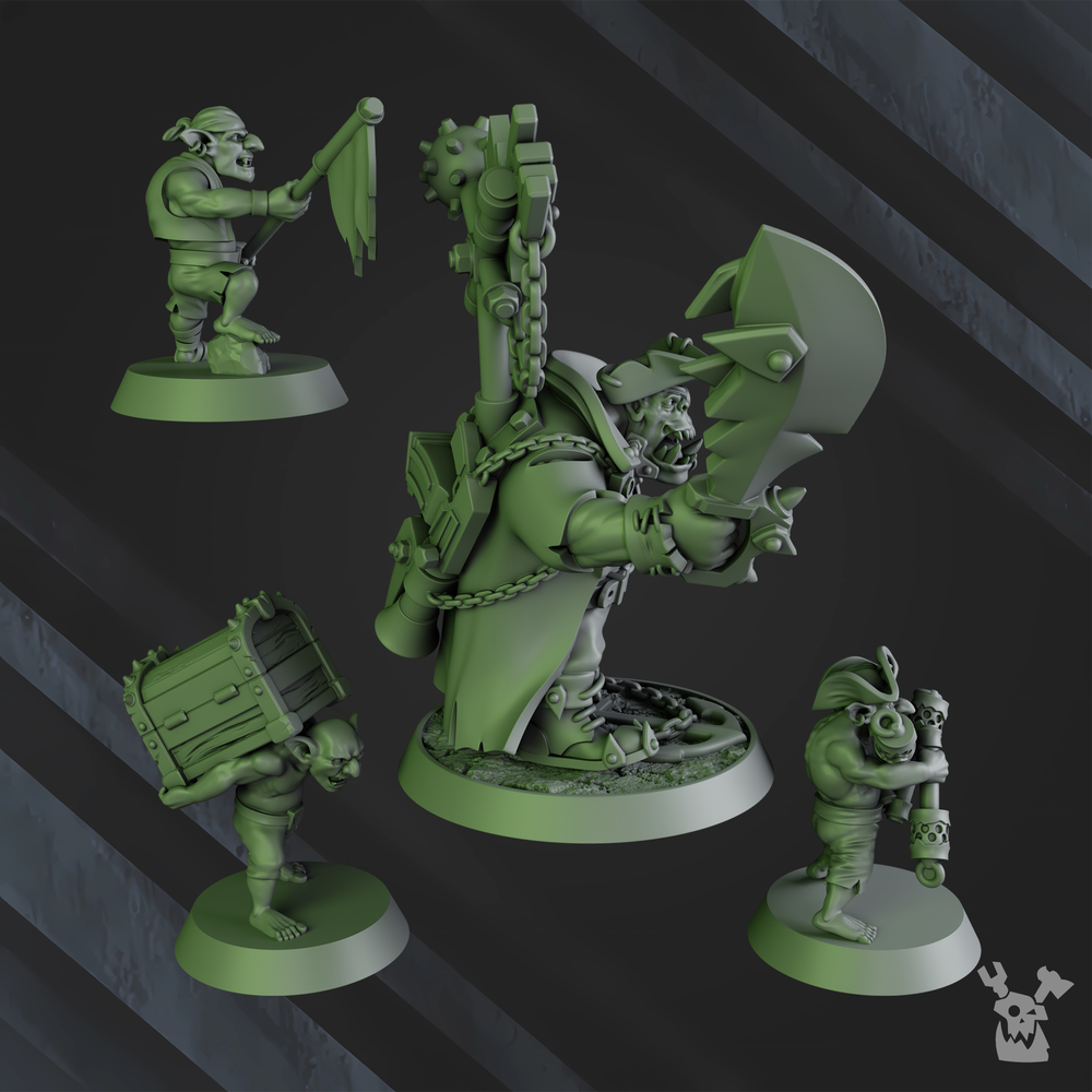 Orks Kapn Blaaady Beard, proxy miniature, 28mm heroic scale unpainted resin, view 6