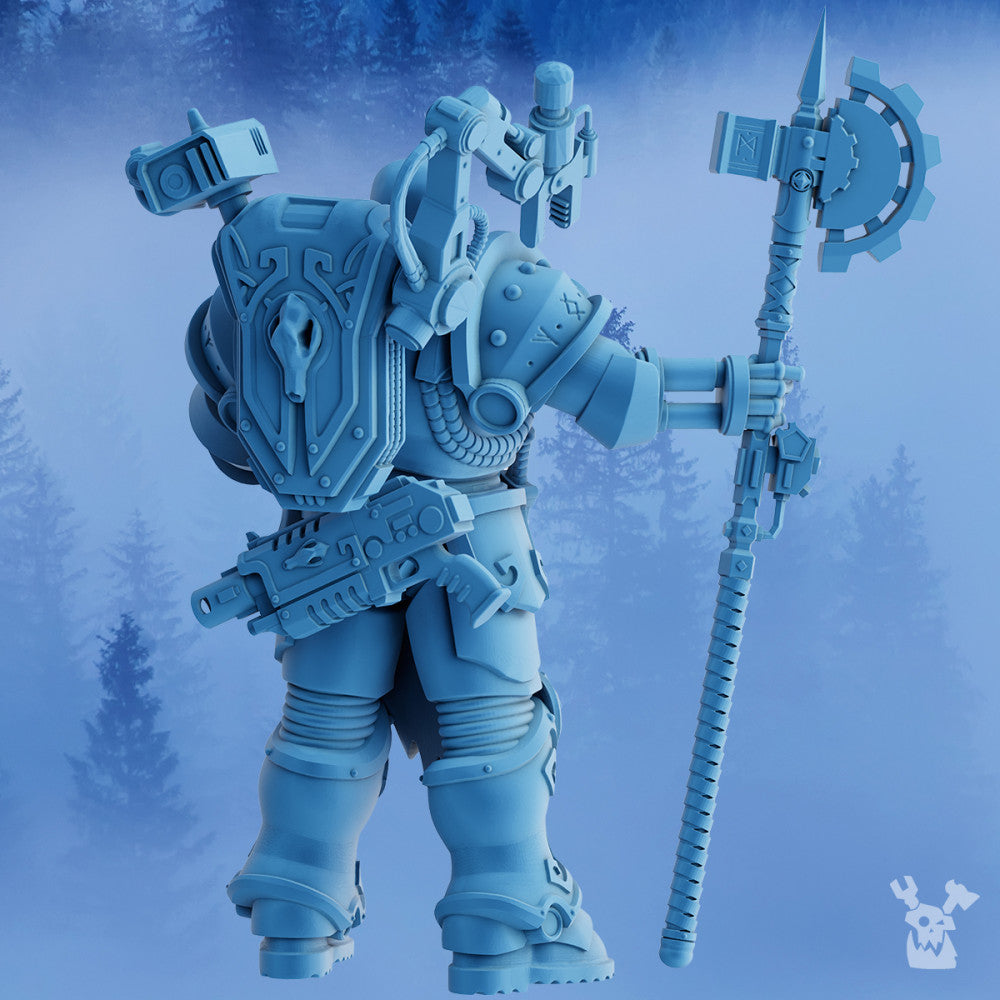 Wolf Knights Dangran Father Of Ethereal Mountains, proxy miniature, 28mm heroic scale unpainted resin, view 4