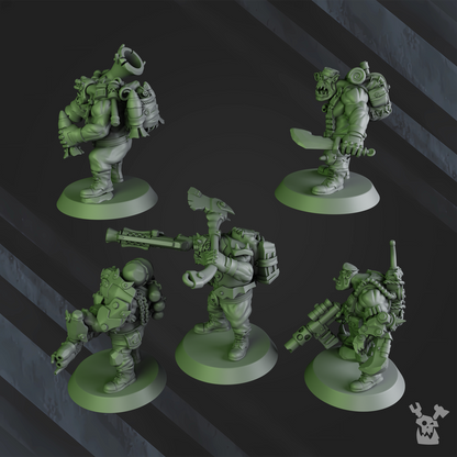 Orks Blak Orks Mob, proxy miniature, squad, 28mm heroic scale unpainted resin, view 6