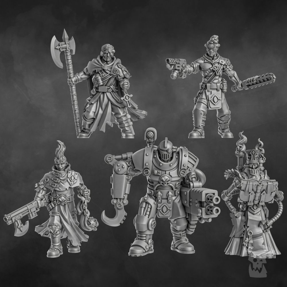 Holy Department Of Heretical Investigations V2, Inquisition proxy miniature, 28mm heroic scale unpainted resin, view 5