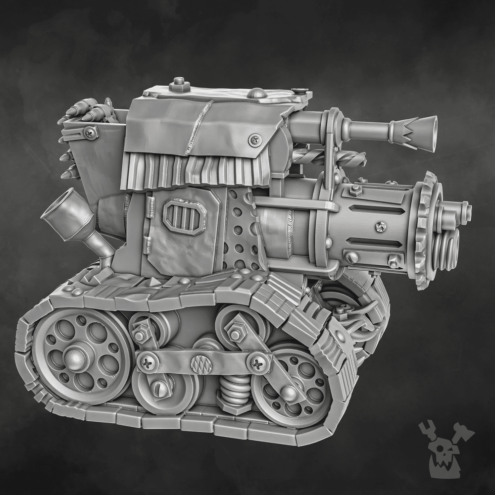 Orks Gobbo Wagon, proxy miniature, 28mm heroic scale unpainted resin, view 8
