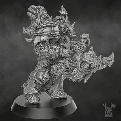 Plague Knights Warrior, proxy miniature, infantry, 28mm heroic scale unpainted resin, view 3