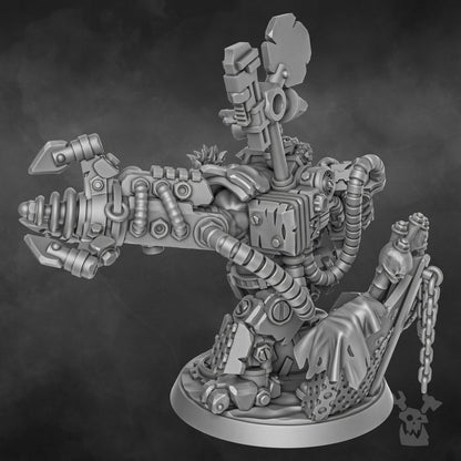 Orks Nikk Da Tech, proxy miniature, 28mm heroic scale unpainted resin, view 4