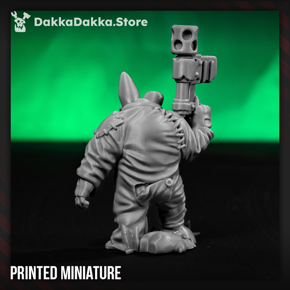 Orkbubu Labubork, Orks proxy miniature, 28mm heroic scale unpainted resin, view 4