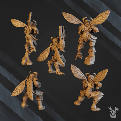 Tuai Mantomorhs Assault Squad, proxy miniature, 28mm heroic scale unpainted resin, view 6