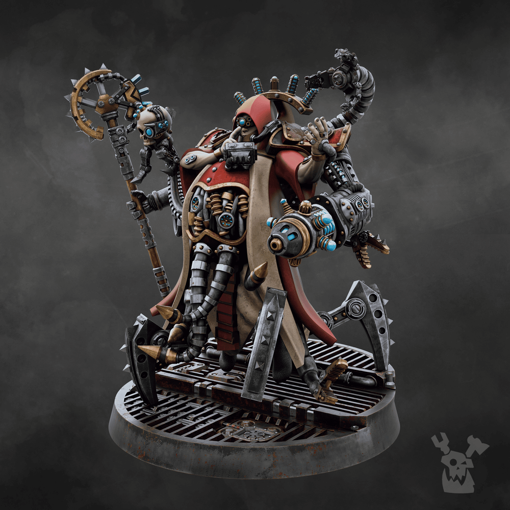 Machine Cult Kardinal, Tech Priests proxy miniature, 28mm heroic scale unpainted resin, view 9