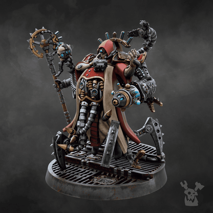 Machine Cult Kardinal, Tech Priests proxy miniature, 28mm heroic scale unpainted resin, view 9