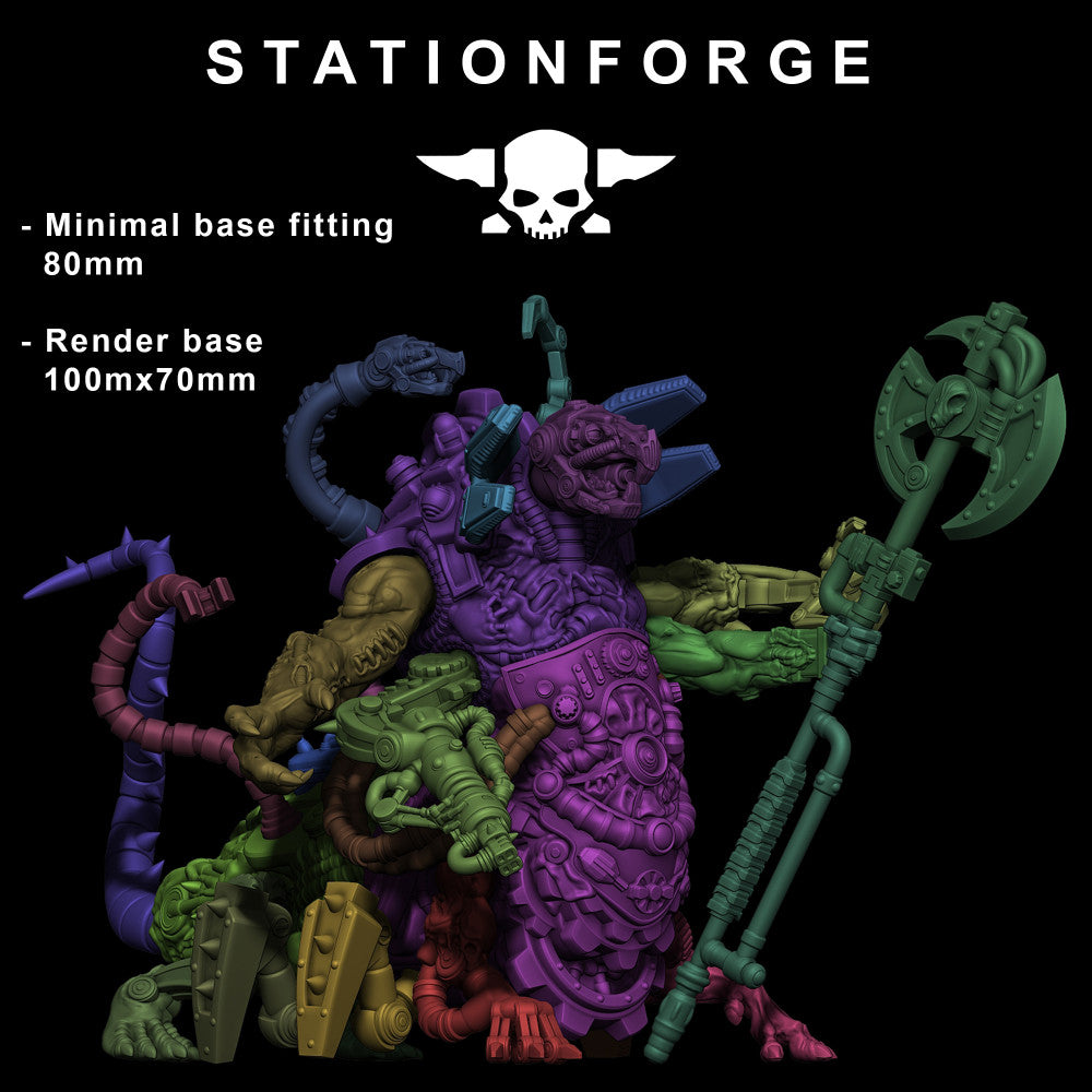 Raticus Chonk Meister, Tech Priests proxy miniature, 28mm heroic scale unpainted resin, view 4