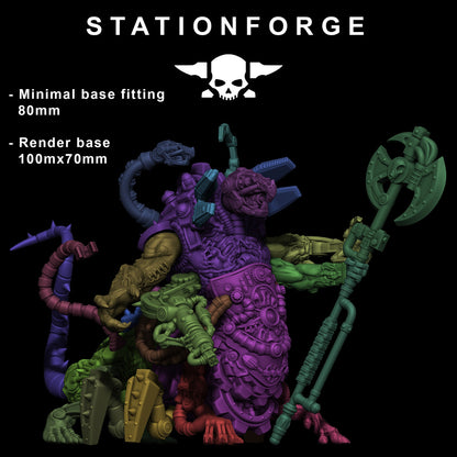 Raticus Chonk Meister, Tech Priests proxy miniature, 28mm heroic scale unpainted resin, view 4