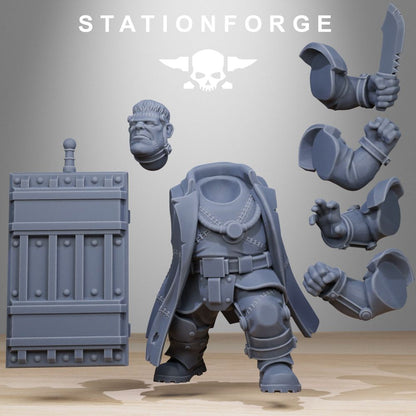 Grim Guard Mutantstein, Imperial Army proxy miniature, infantry, 28mm heroic scale unpainted resin, view 4