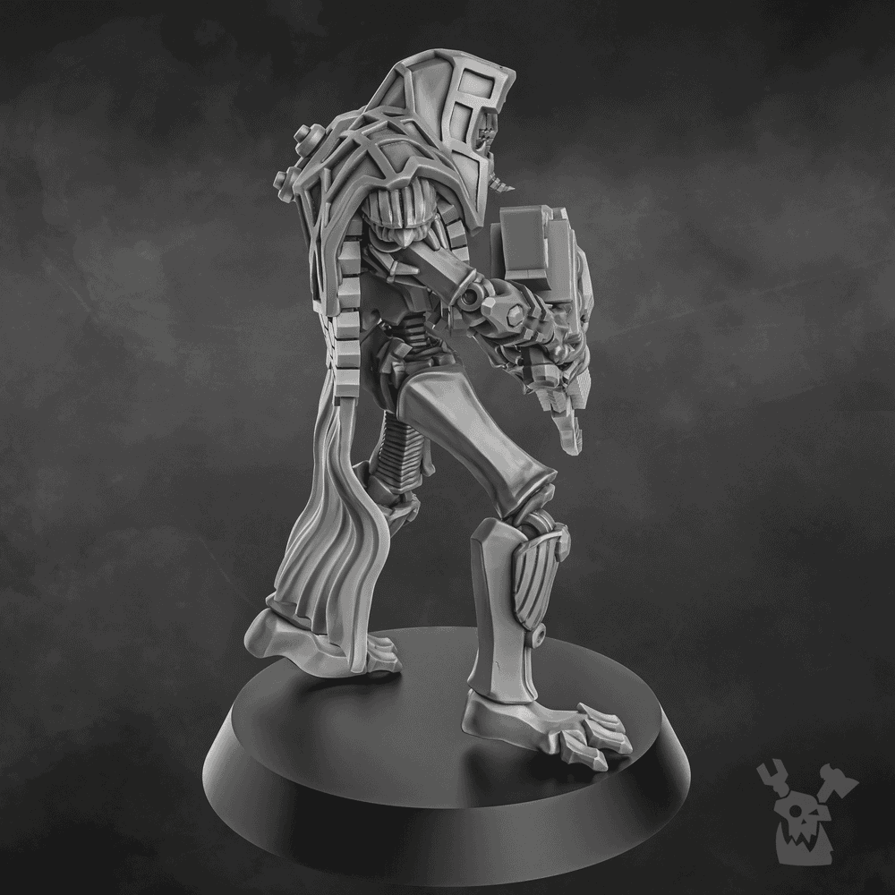 Necro Sniper Squad, proxy miniature, 28mm heroic scale unpainted resin, view 3