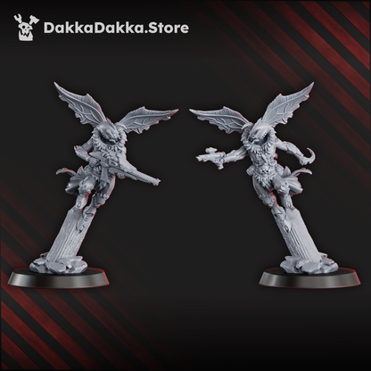 Eldar Airborne Squad, proxy miniature, 28mm heroic scale unpainted resin, view 4