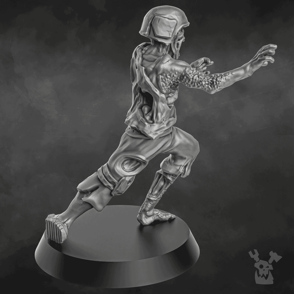 Plague Knights Zombie, proxy miniature, 28mm heroic scale unpainted resin, view 2