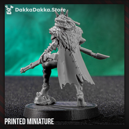 Tuai Mar-Duk Tribe Warrior, proxy miniature, infantry, 28mm heroic scale unpainted resin, view 4