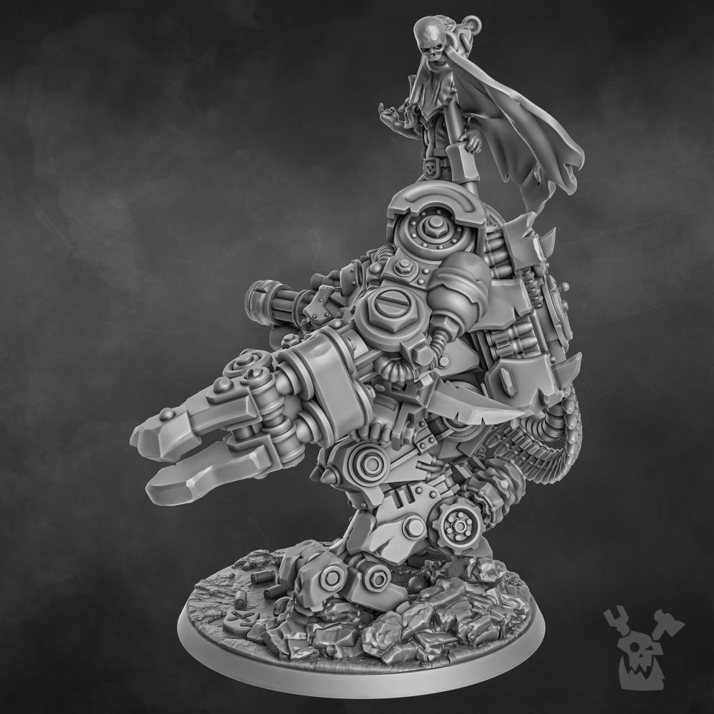 Orks Gharghkool Da Big Wrecka, proxy miniature, 28mm heroic scale unpainted resin, view 8